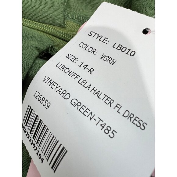 NWTD LOVELY Size 14 Lela Sleeveless Chiffon Gown Color Vineyard Green MSRP $187 - Picture 8 of 12